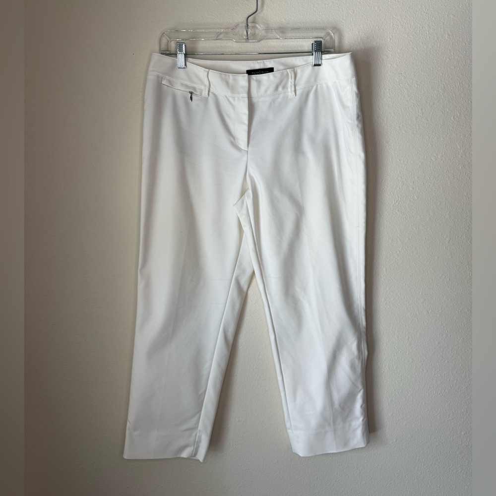 White House Black Market Perfect Form White Crop Pants size 10